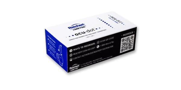 A box of medical supplies with qr codes on it.