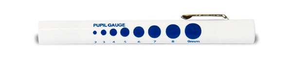 A blue and white strip with numbers on it